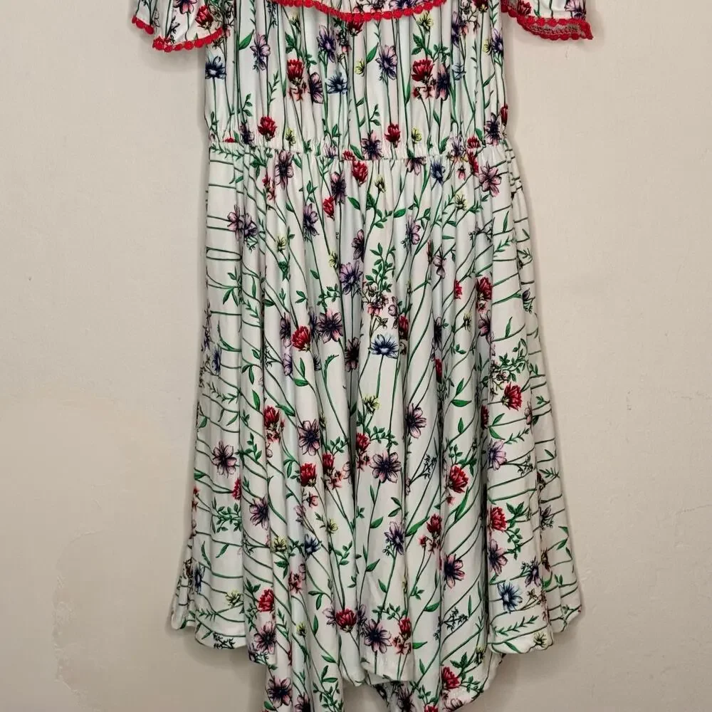 BCBGirls‎ Floral Handkerchief Dress Girls L 14/16 Boho Cottagecore Spring
